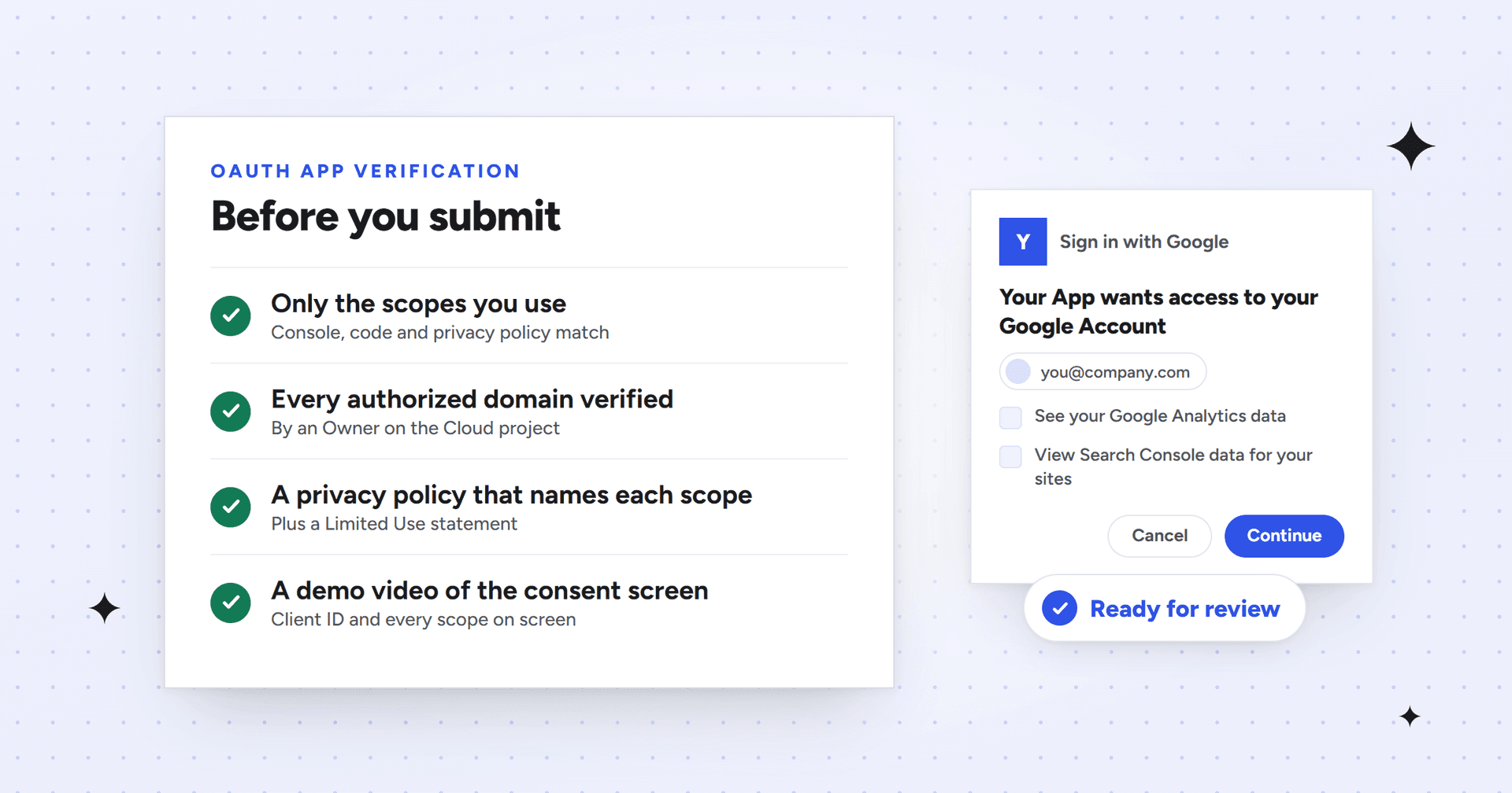 Checklist for passing Google OAuth app verification